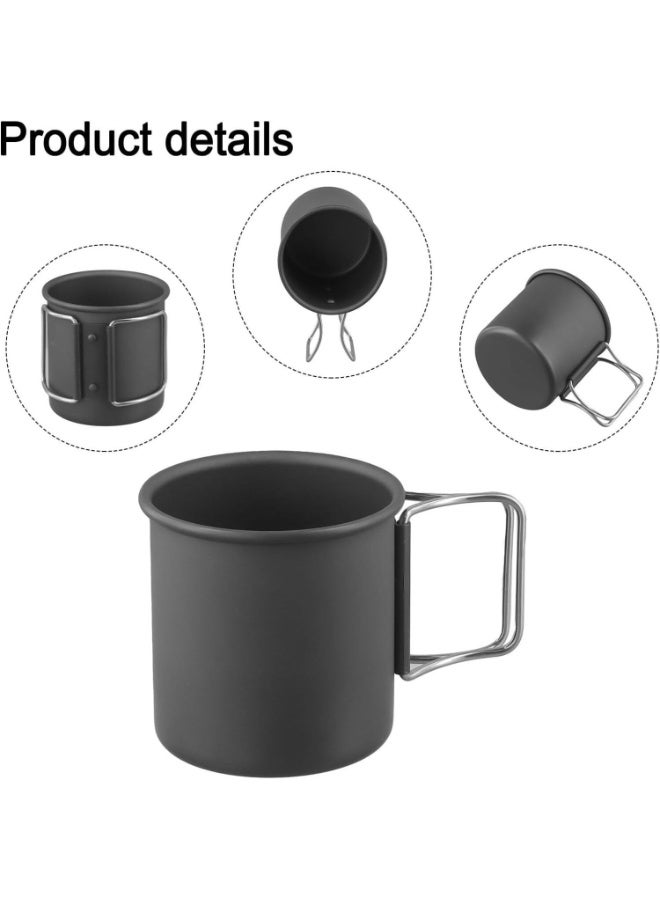 SRLIWHITE Portable Stainless Steel Camping Cup with Collapsible Handle - Lightweight, Stackable for Hiking, Picnic, and Outdoor Adventures - Image 2